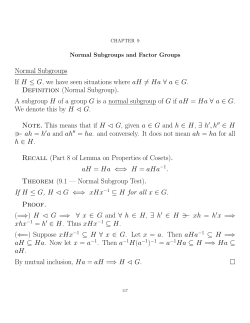 Normal Subgroups and Factor Groups