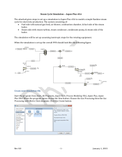 Steam Cycle Simulation Aspen Plus v8