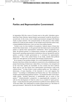 Parties and Representative Government