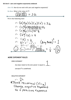 9A Aim 8 - zero and negative exponents.notebook