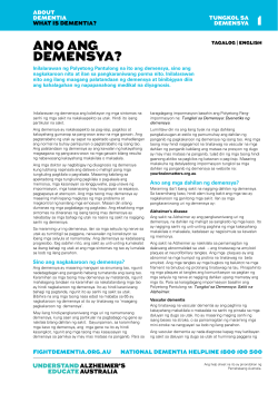 ano ang demensya? - Alzheimer`s Australia