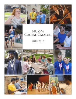 NCSSM COURSE CAtAlOG - North Carolina School of Science and