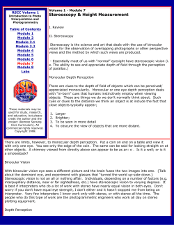 Stereoscopy and Height Measurement