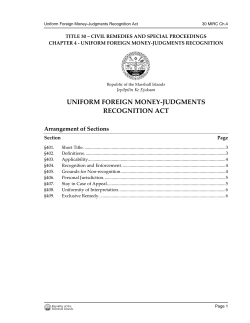 Uniform Foreign Money-Judgments Recognition Act