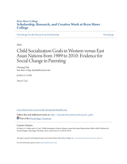 Child Socialization Goals in Western versus East Asian Nations from