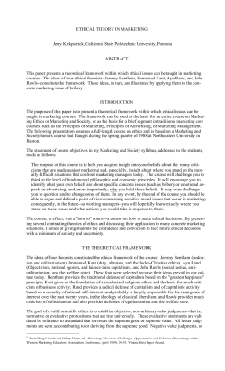 Ethical Theory in Marketing