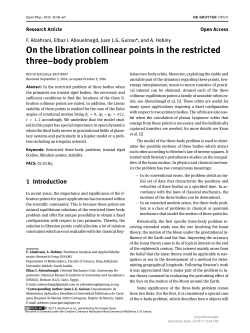 On the libration collinear points in the restricted three&ndash;body problem
