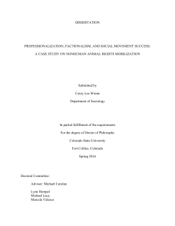 a case study on nonhuman animal rights mobilization