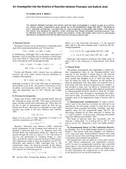 An Investigation into the Kinetics of Reaction between Fluorspar and