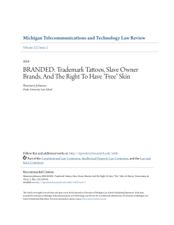 Trademark Tattoos, Slave Owner Brands, And The Right To Have