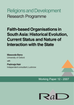 Faith-based Organisations in South Asia