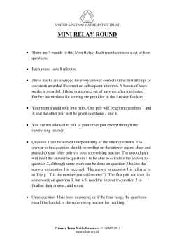 2013 Mini Relay - United Kingdom Mathematics Trust