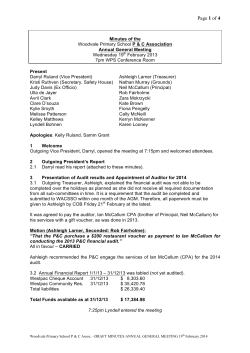 Minutes AGM 190214 - Woodvale Primary School