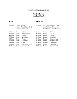 2017 Regional site 8.00 am tee times.10 minute interval Lubbock