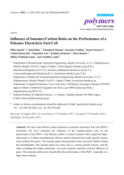 Influence of Ionomer/Carbon Ratio on the Performance of a