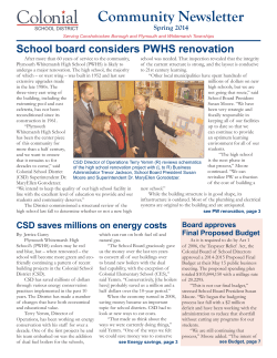 Community Newsletter - Colonial School District