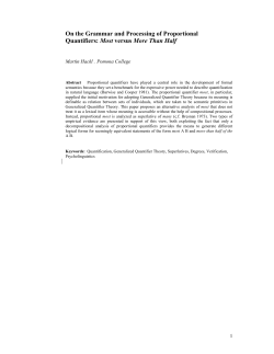 On the Grammar and Processing of Proportional Quantifiers: Most