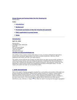 Group Homes and Zoning Under the Fair Housing
