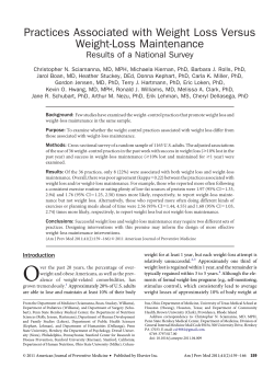 Practices Associated with Weight Loss Versus Weight