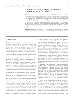 Jamming and Anti-jamming Techniques in Wireless Networks: A