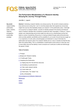 The performative manifestation of a research identity