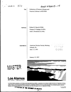 LA-UR- 97- Definition of Neutron Lifespan and Neutron Lifetime in