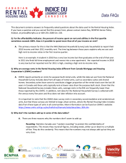 FAQ - Canadian Rental Housing Index