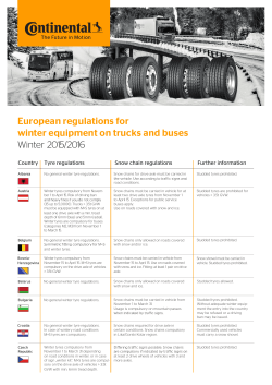 European regulations for winter equipment on trucks