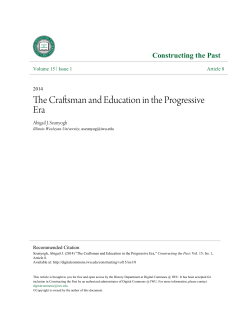The Craftsman and Education in the Progressive Era