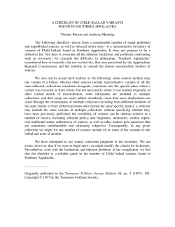 Ballad_checklist - University of Tennessee Press