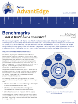 Benchmarks &ndash; not a word but a sentence?