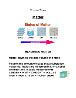 Chapter Three MATTER