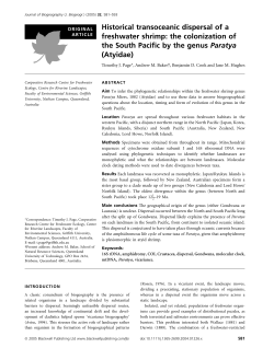 Historical transoceanic dispersal of a freshwater shrimp
