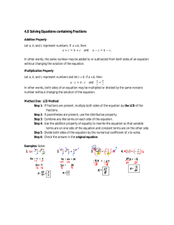 4.8 Solving Equations containing Fractions