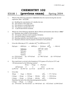 previous exam - TAMU Chemistry