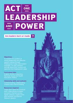 acT one leaderShIP PoWer - British Council Schools Online
