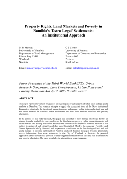 Property Rights, Land Markets and Poverty in Namibia`s Extra