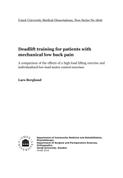 Deadlift training for patients with mechanical low back pain