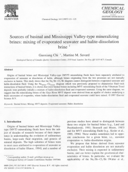 Chi, G. and Savard, M.M. 1997. Sources of basinal and Mississippi