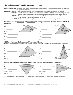 12.3 Surface Areas of Pyramids and Cones