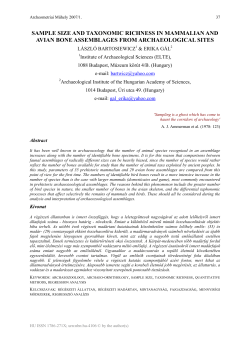 sample size and taxonomic richness in mammalian and avian bone