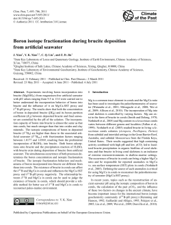 Boron isotope fractionation during brucite deposition from artificial