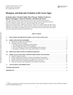 Phylogeny and Molecular Evolution of the Green Algae