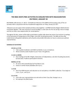 THE BMA HOSTS FREE ACTIVITIES IN CONJUNCTION WITH