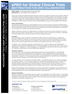 ePRO for Global Clinical Trials