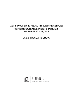 2014 Abstract Book - 2014 Water and Health Conference