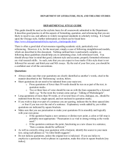 DEPARTMENTAL STYLE GUIDE This guide should be used as the