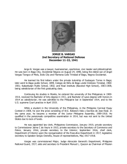 JORGE B. VARGAS 2nd Secretary of National Defense December