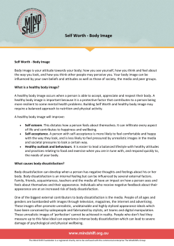 Self Worth - Body Image - The MindShift Foundation