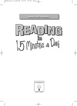 Junior Skill Builders: Reading in 15 Minutes a Day